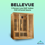 The Bellevue 3 Person Near Zero EMF Indoor FAR Infrared Sauna