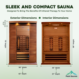 The Zephyr 2 Person Luxury Cedar Near Zero EMF Indoor Full Spectrum Infrared Sauna