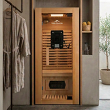 (NEW) Mini 1-Person Full Spectrum Infrared Sauna with Full-Body Medical-Grade Red Light Therapy & Smart WiFi App Control