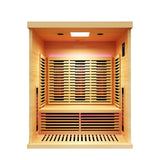 Peak Denali sauna: Open front interior (render)