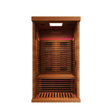 Peak Rainier sauna: Open front interior (render)