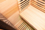 Peak Rainier sauna: Bench depth and side heater