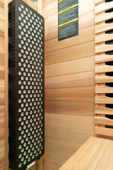 Peak Rainier sauna: Front red-light panel