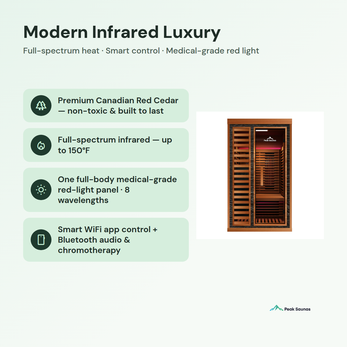 rainier Modern Infrared Luxury features