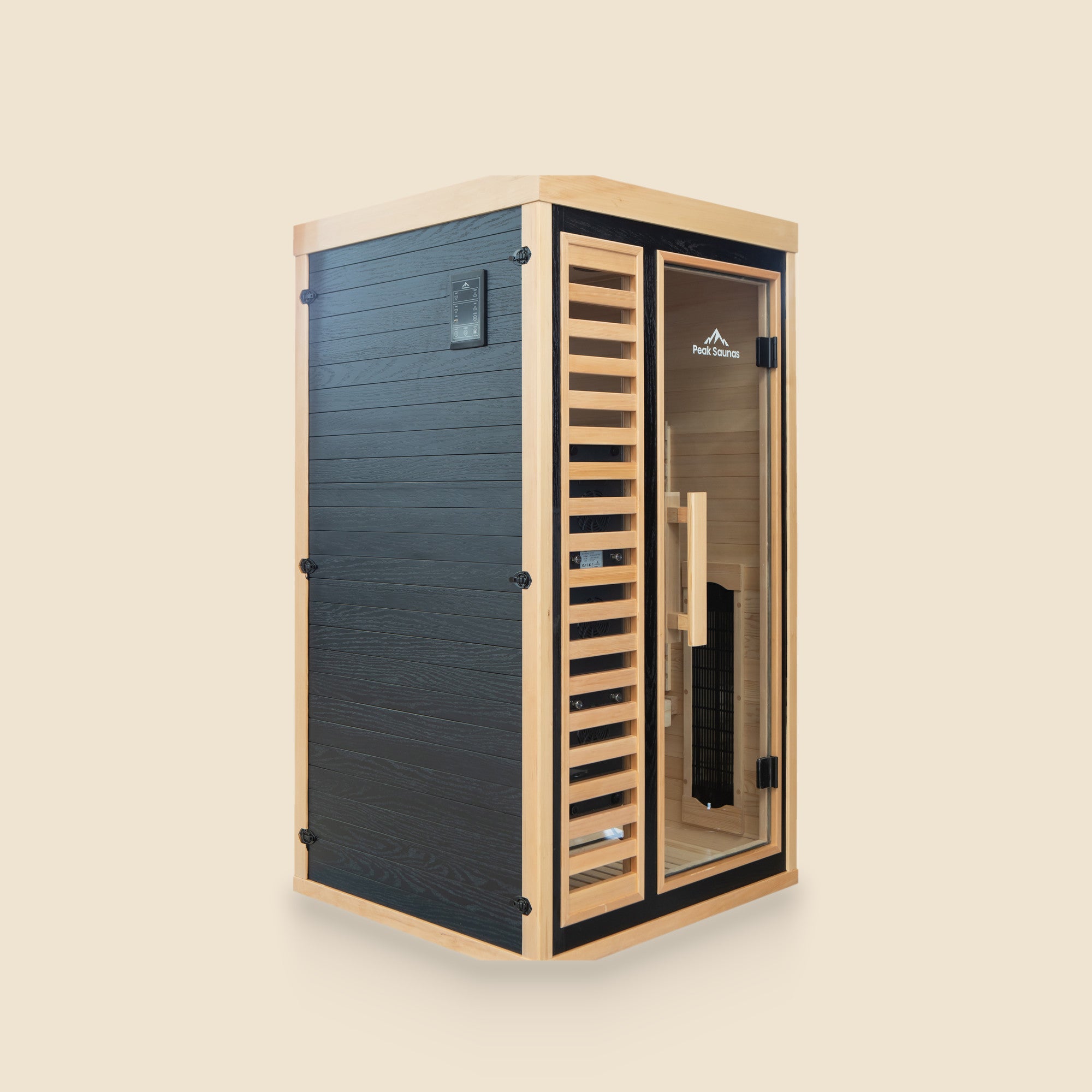 PEAK Shasta 1-person infrared sauna, studio view