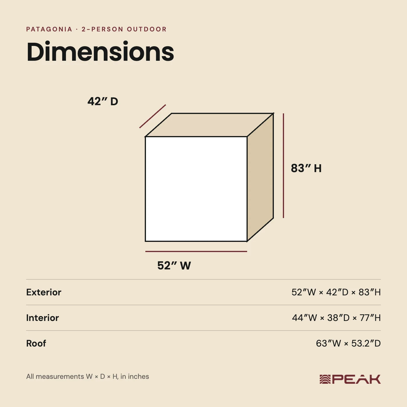 Patagonia dimensions